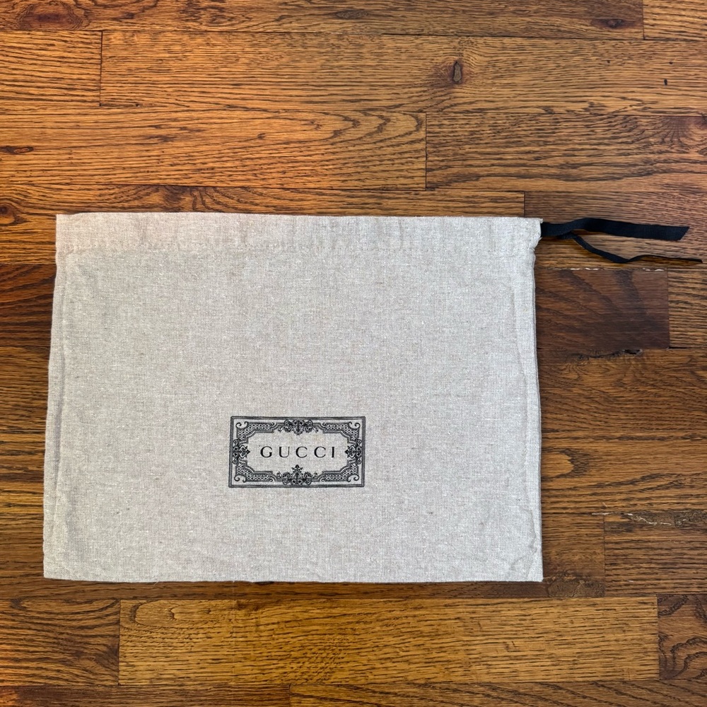 GUCCI Drawstring Dustbag Small Tan‎ and Black